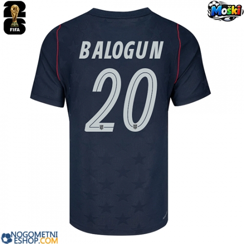 Moški Nogometni dresi Združene države Folarin Balogun #20 Gostujoči SP 2026 Kratek Rokav
